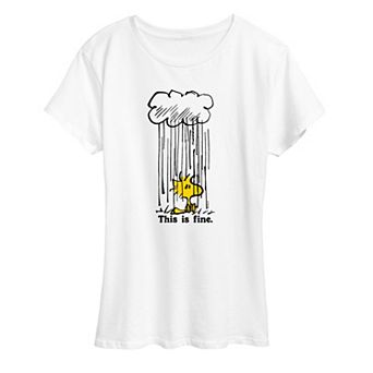 Women's Peanuts Woodstock This Is Fine Graphic Tee