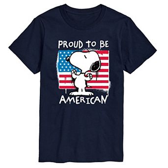 Big & Tall Peanuts Snoopy Proud To Be American Graphic Tee