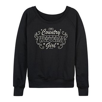 Women's Country Western Girl French Terry Long Sleeve Tee