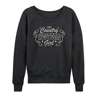Women's Country Western Girl French Terry Long Sleeve Tee