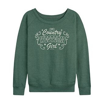 Women's Country Western Girl French Terry Long Sleeve Tee