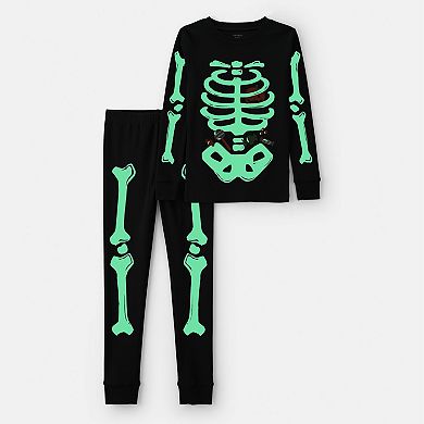 Kids 4-14 Carter's 2-Piece Halloween Print 100% Cotton Snug Fit Pajama Top & Pajama Bottoms Set