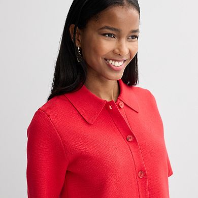 Women's Nine West Clean Short Sleeve Cardigan