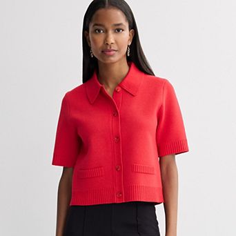Women's Nine West Clean Short Sleeve Cardigan