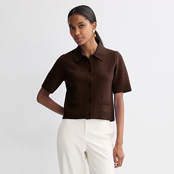 Women's Nine West Clean Short Sleeve Cardigan