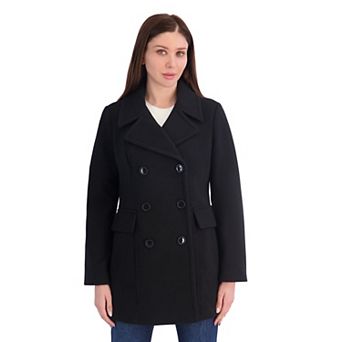 Women's London Fog Faux Wool Double Breasted Peacoat