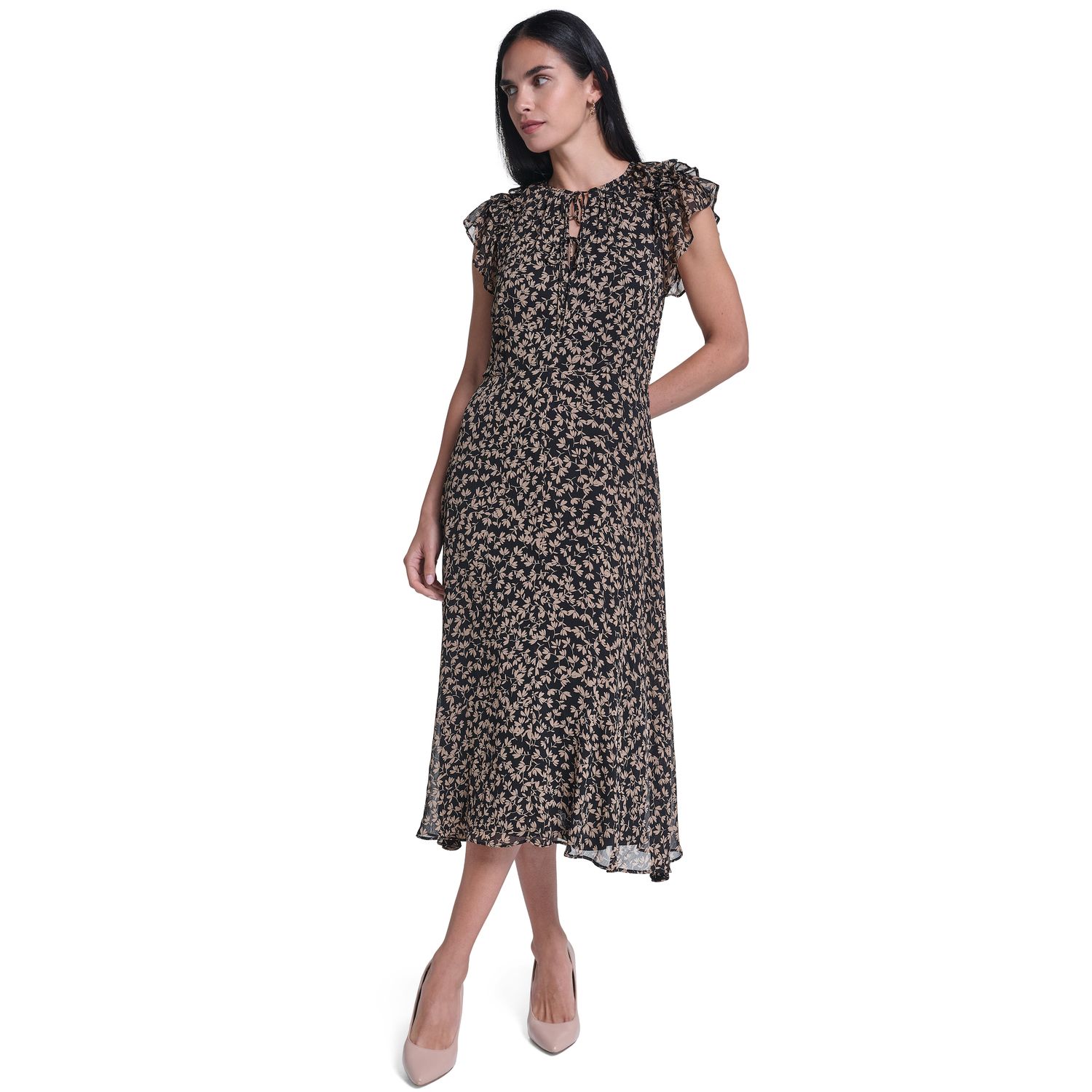 Женское платье Harper Rose V-Neck Flutter Sleeve Midi