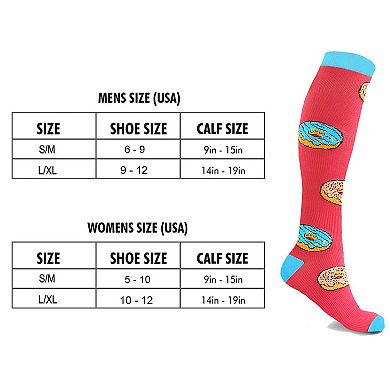 Compression Socks Knee High - Made For Running, Athletics And Pregnancy - 3 Pair