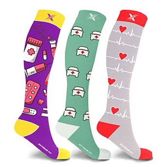 Knee High Compression Performance Socks For Support For Men And Women - 3 Pair