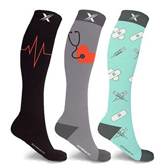 Compression Socks - Knee High Socks For Improved Circulation & Support For Men And Women - 3 Pair