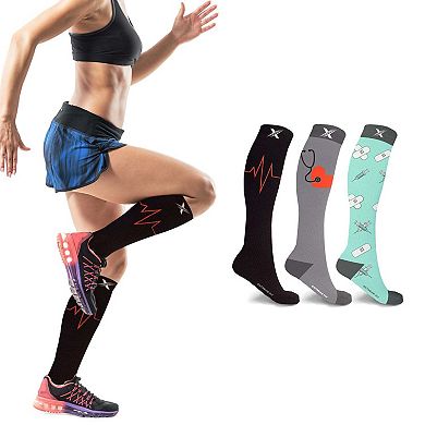 Compression Socks - Knee High Socks For Improved Circulation & Support For Men And Women - 3 Pair