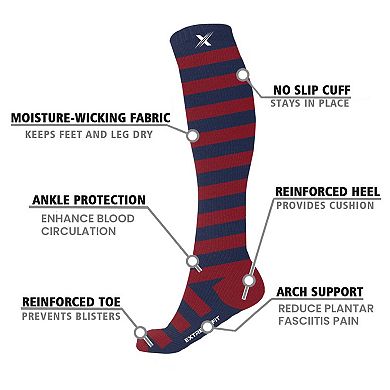 Compression Socks - Knee High Socks For Improved Circulation & Support For Men And Women - 3 Pair