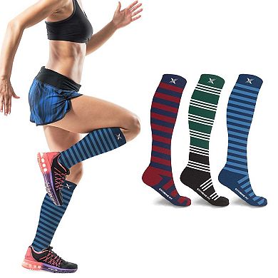 Compression Socks - Knee High Socks For Improved Circulation & Support For Men And Women - 3 Pair