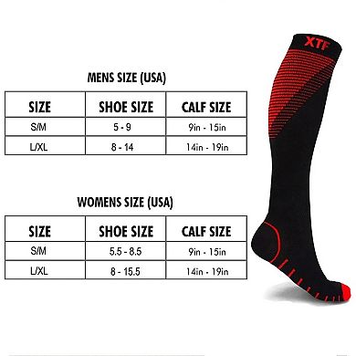 Athletic Compression Socks For Men & Women Knee High - For Athletics, Pregnancy And Travel - 6 Pair