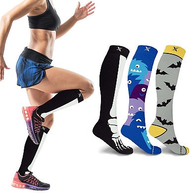 Holiday Knee Compression Socks - For Men And Women - 3 Pair