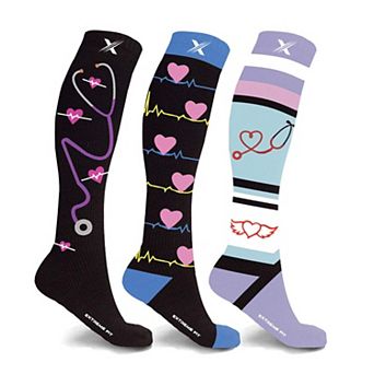 Compression Socks - Knee High Socks For Improved Circulation & Support For Men And Women - 3 Pair