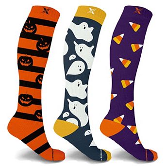 Holiday Compression Socks - Knee High Performance Socks For Running And Athletics - 3 Pair