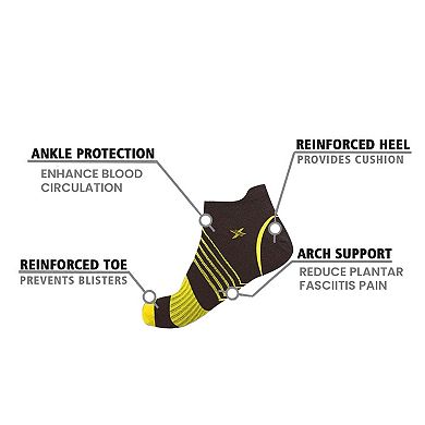 Compression Socks - Ankle High For Running, Athtletics, Travel - 6 Pair