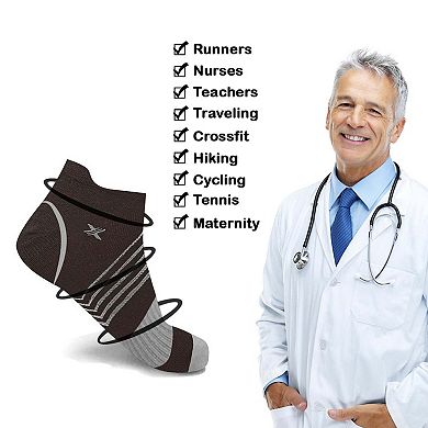 Compression Socks - Ankle High For Running, Athtletics, Travel - 6 Pair