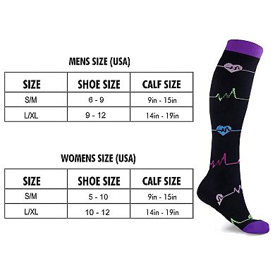 Compression Socks For Women - Pro Support For Nurses Travel Pregnancy Foot Aches Running - 3 Pair