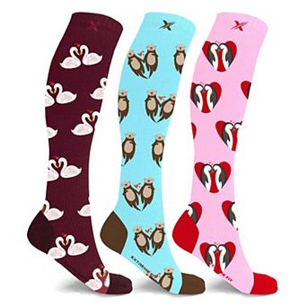 Fun And Love Comfortable All Day Wear Compression Socks - 3 Pair