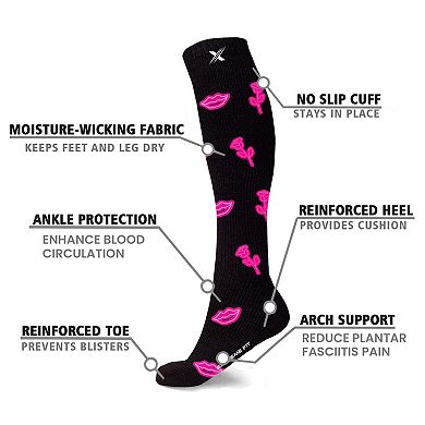 Neon Everyday Wear Knee High Compression Socks - 3 Pair