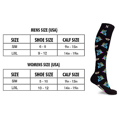 Neon Everyday Wear Knee High Compression Socks - 3 Pair