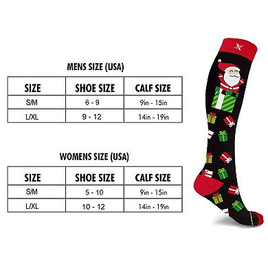 Holiday Compression Socks - Knee High Performance Socks For Running And Athletics - 3 Pair
