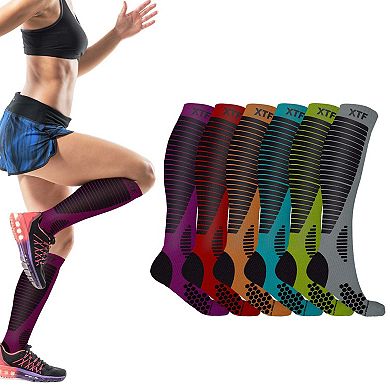 Copper Compression Socks - Knee High For Running, Athtletics, Travel - 6 Pair