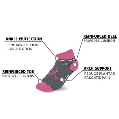 Cancer Awareness Compression Socks - Ankle Socks For Running - 6 Pair