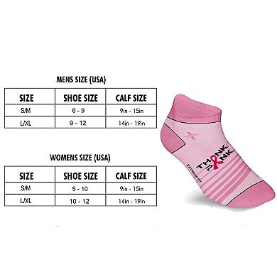 Cancer Awareness Compression Socks - Ankle Socks For Running - 6 Pair
