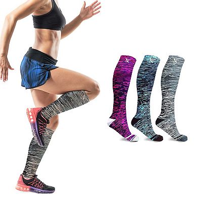 Compression Socks - Knee High Performance Socks For Men And Women - 3 Pair