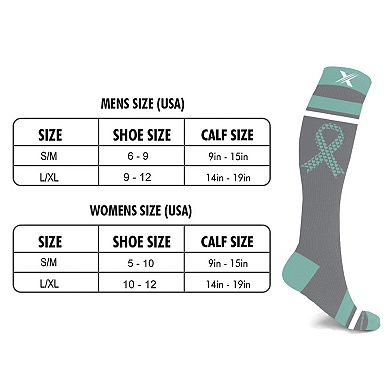 Cancer Awareness Compression Socks - Knee High Socks For Running - 3 Pair