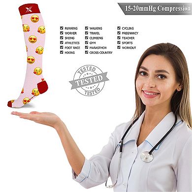 Emoji Fun And Expressive Compression Socks - 3 Pair
