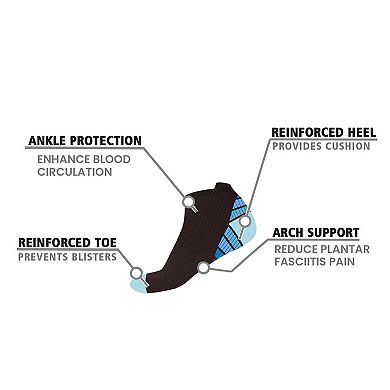 Compression Socks - Ankle High For Running, Athtletics, Travel - 6 Pair
