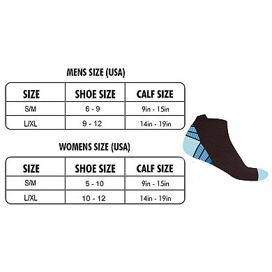 Compression Socks - Ankle High For Running, Athtletics, Travel - 6 Pair