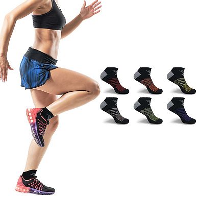 Compression Socks - Ankle High For Running, Athtletics, Travel - 6 Pair