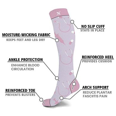 Compression Socks Knee High - Made For Running, Athletics And Pregnancy - 3 Pair