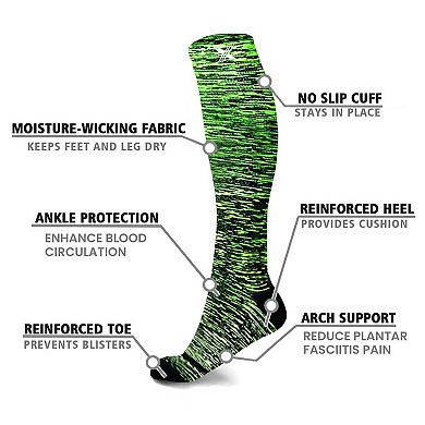 Knee High Performance Compression Socks For Running, Athletics, Travel, And Pregnancy - 3 Pair