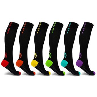 Compression Socks High Energy For Men And Women Knee High - 6 Pair