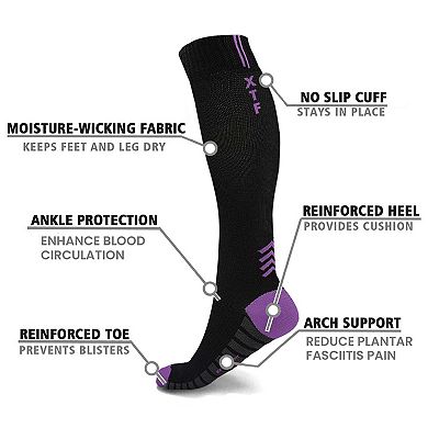 Compression Socks High Energy For Men And Women Knee High - 6 Pair