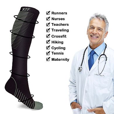 Copper Compression Socks - Knee High For Running, Athtletics, Travel - 6 Pair