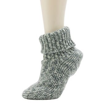 Women's Cuddl Duds® Cozy Garter Bootie Slipper Socks with Gripper Bottom
