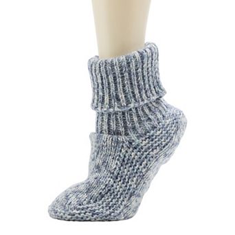 Women's Cuddl Duds® Cozy Garter Bootie Slipper Socks with Gripper Bottom