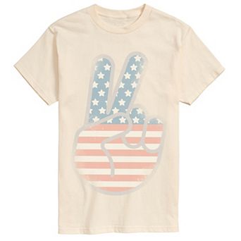 Men's Flag Peace Sign Distressed Graphic Tee