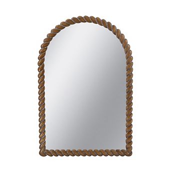 24x35.8" Arched Wall Mirror for Living Room, Bathroom, Brown