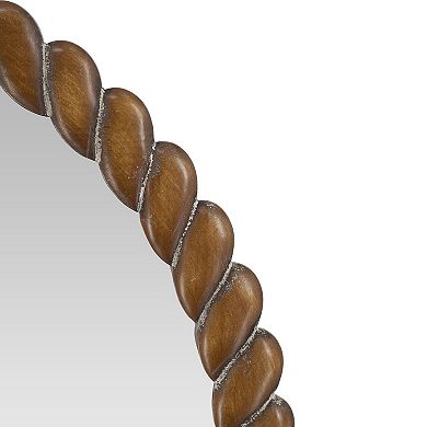 24x35.8" Arched Wall Mirror for Living Room, Bathroom, Brown