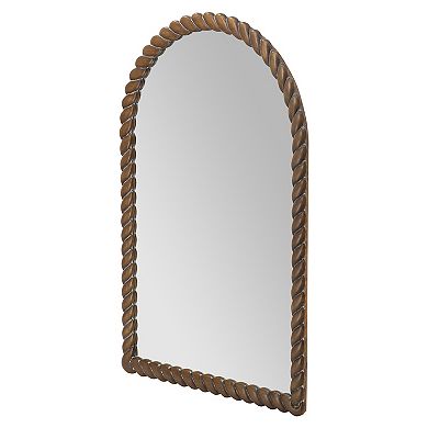 24x35.8" Arched Wall Mirror for Living Room, Bathroom, Brown