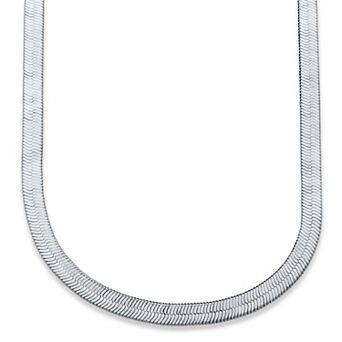 PalmBeach Jewelry Flexible Herringbone Chain Necklace .925 Sterling Silver 18" Length