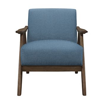 Modern Home Fabric Upholstered 1 pc Accent Chair Walnut Finish Wood Cushion Back and Seat
